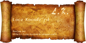 Locz Kocsárd névjegykártya